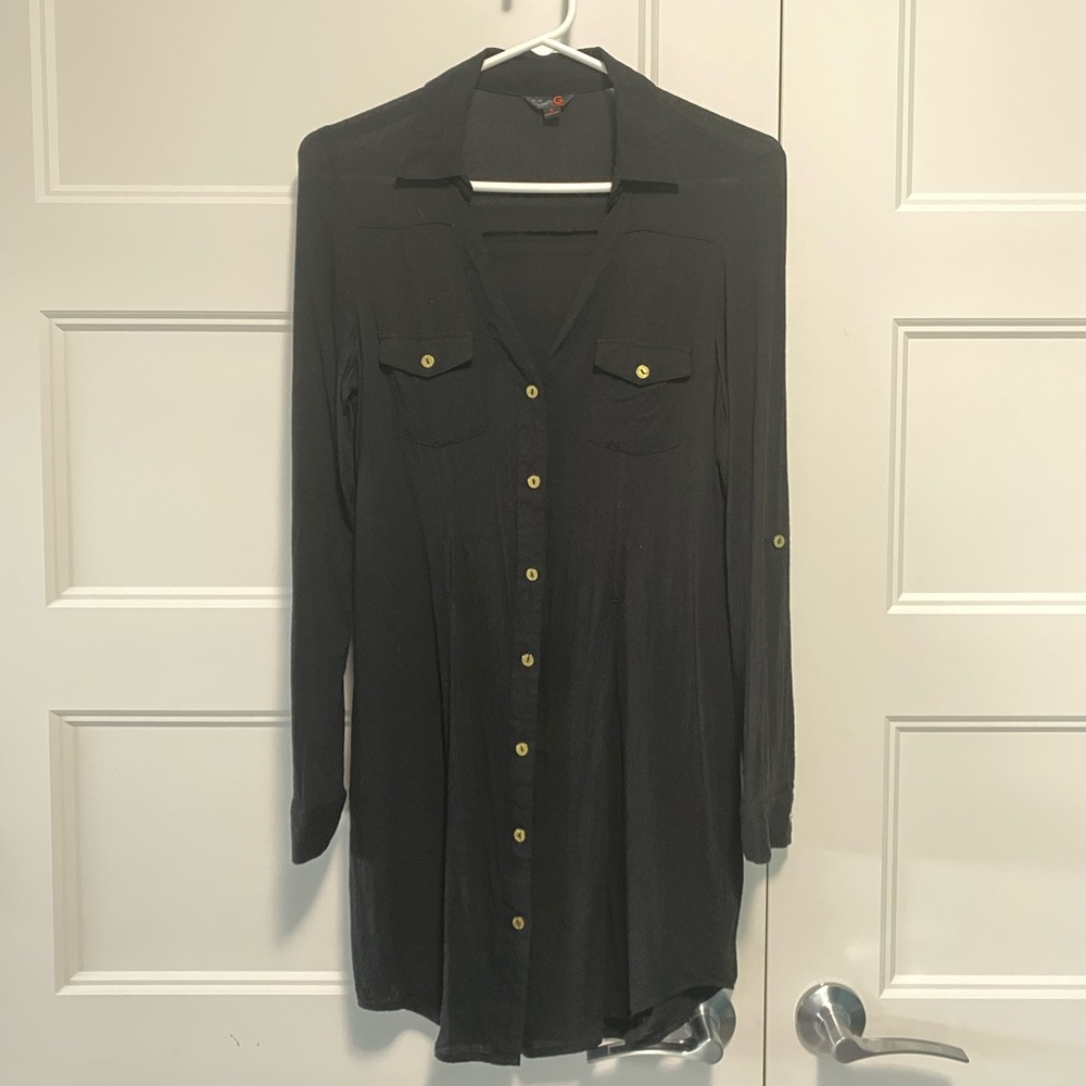 Guess, sheer button up dress